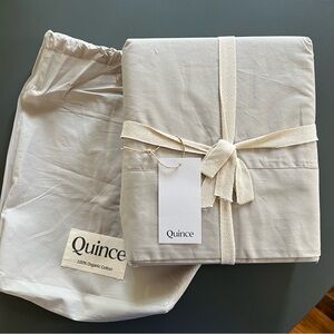 NWT- Quince Twin Organic Cotton Percale Sheet Set- Gray Brand New